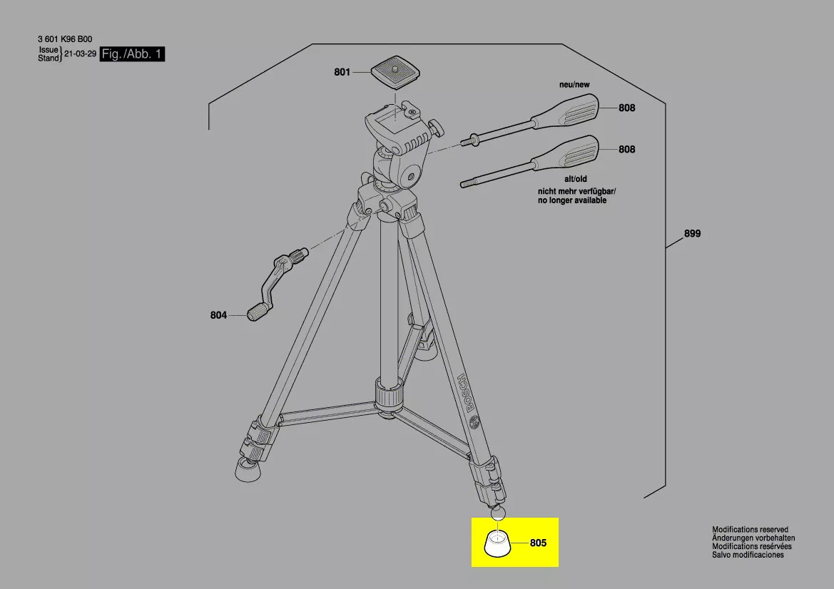 pied caoutchouc pour trépied BT 150 Bosch